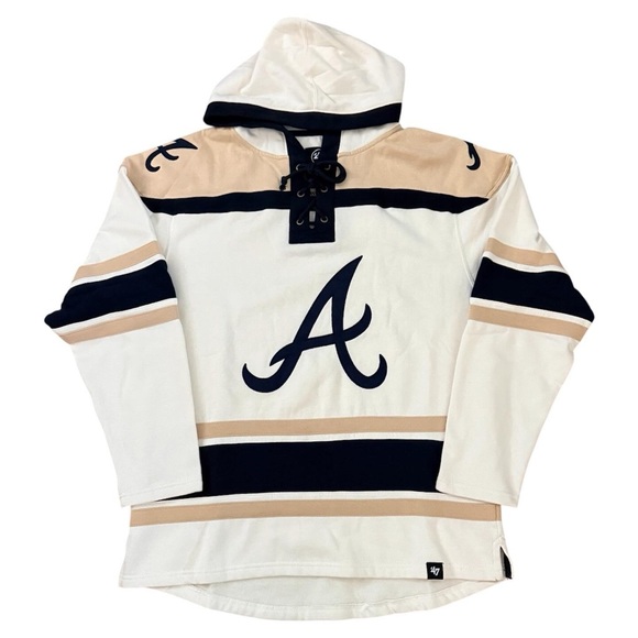 ❗️SOLD❗️‘47 Brand MLB Atlanta Braves Superior Lacer Hockey Hoodie - Picture 1 of 11